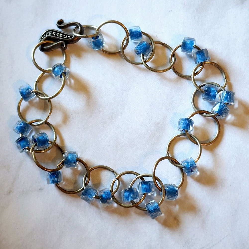 Blue bead bracelet